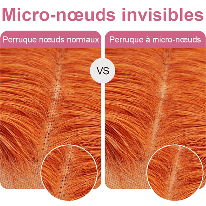 9x6 Glueless Attraction Du Regard Couleur Gingembre Perruque Sans Colle Lisse