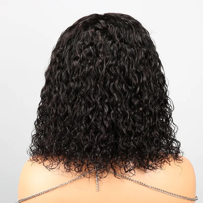 Volumineuses Glueless Bob Bouclée Perruque Sans Colle Avec Une Frange