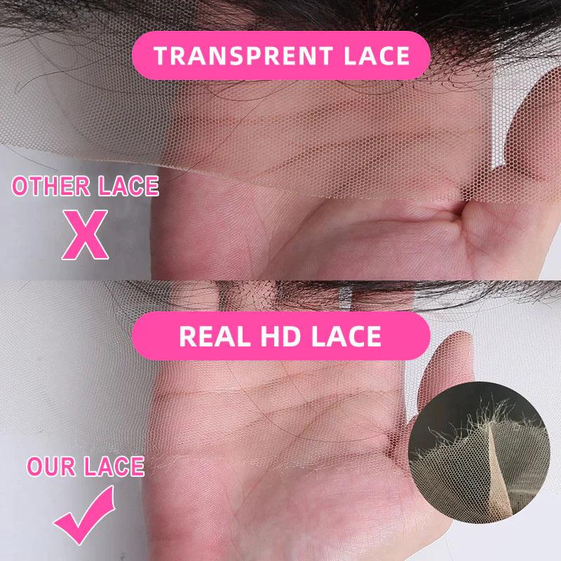 4C edges wig perruque cheveux humains bouclés HD perruque frontale dentelle - hjweavebeauty