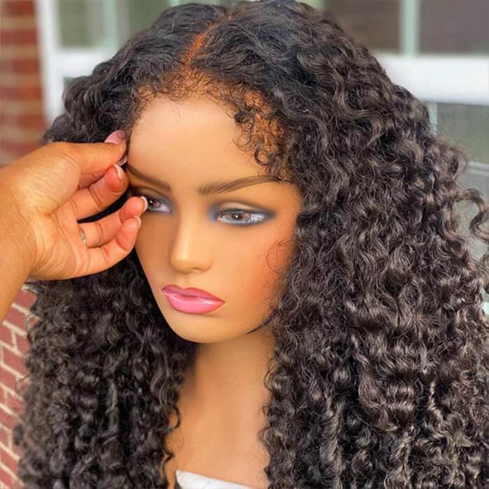 4C edges wig perruque cheveux humains bouclés HD perruque frontale dentelle - hjweavebeauty