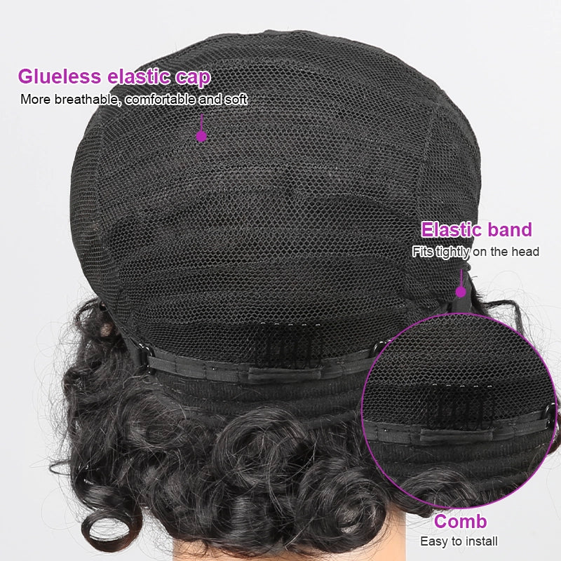 Glueless 3Couleur Boucles Rebondies 99j/Highligh Marron Sans Colle
