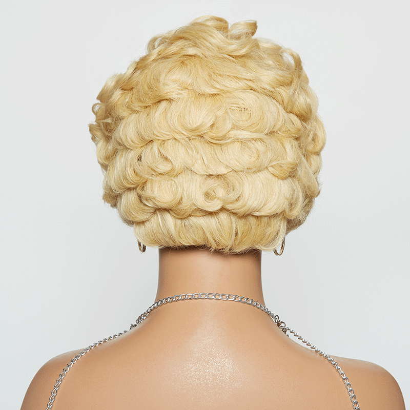 13x6 Dentelle Style Vintage Bob Couleur Blonde/Naturel Perruque Frontale