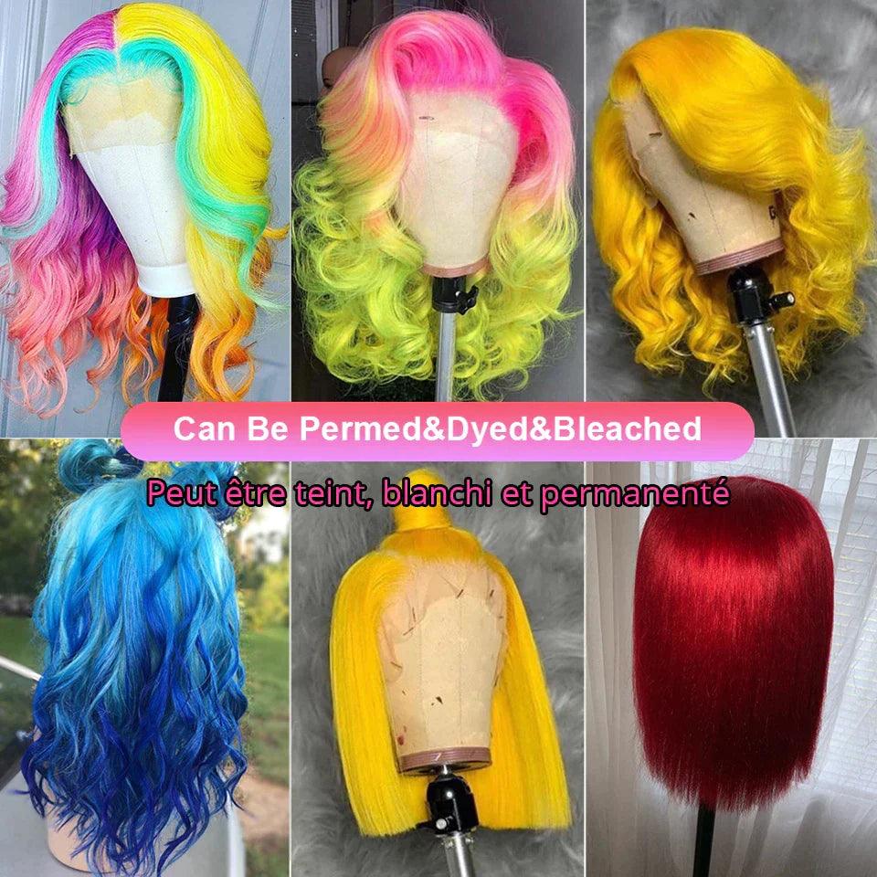 613 Blonde Bob Perruques Cheveux Humains Raides Brésiliens - hjweavebeauty