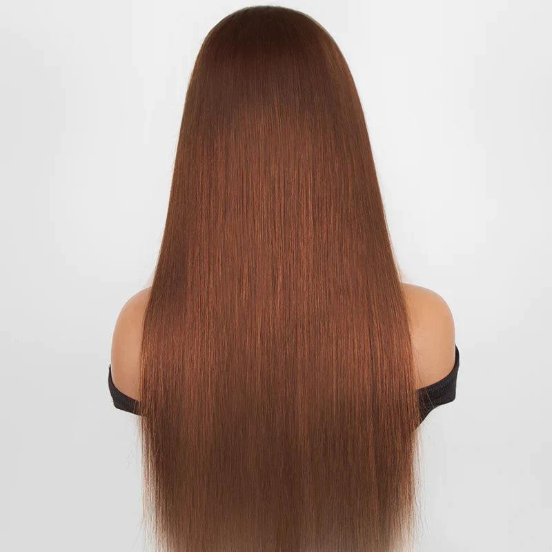 7x5 Glueless Perruques Sans Colle Brun Chocolat 13x4 Lace Front Cheveux Humains Brésilien Lisse - hjweavebeauty