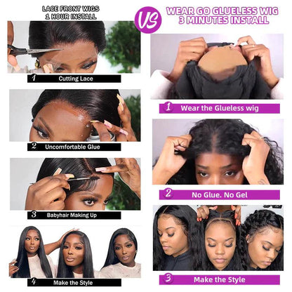 7x5 Glueless Perruques Sans Colle Brun Chocolat 13x4 Lace Front Cheveux Humains Brésilien Lisse - hjweavebeauty