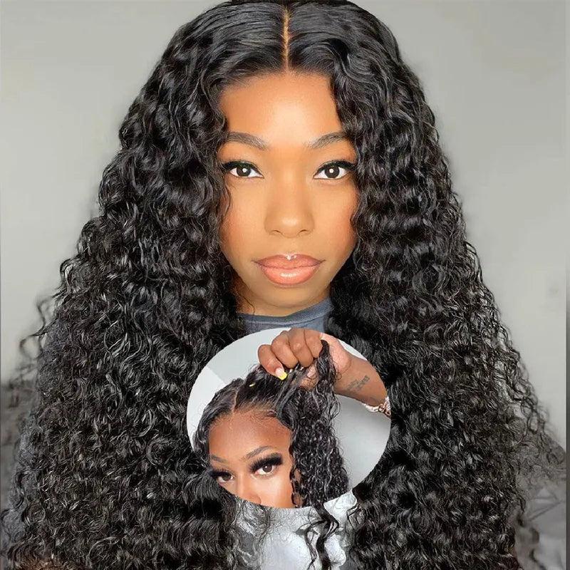 7X5 Glueless Upgraded Bleached Knots Wear Go Bouclé Perruque cheveux humains - hjweavebeauty