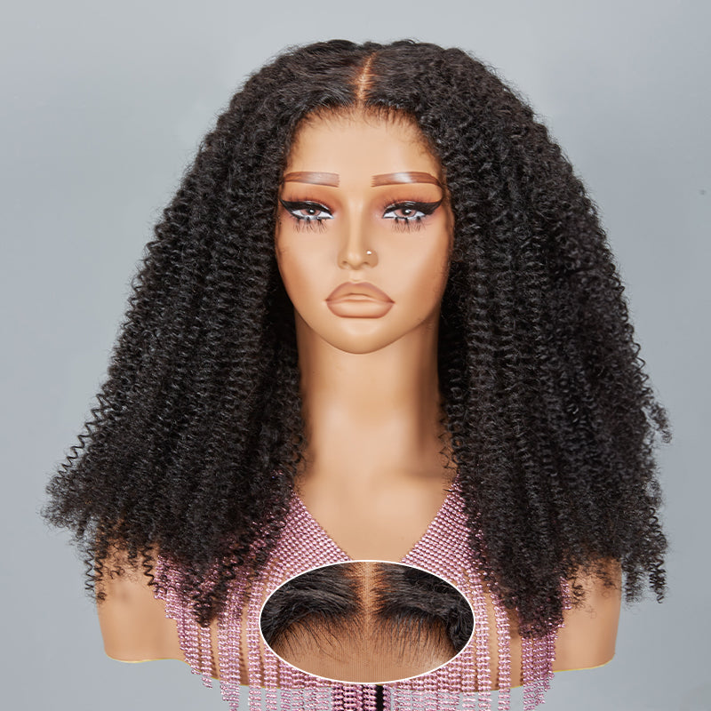 9x6 Glueless Kinky Curly Dentelle Pré-découpée Perruque Sans Colle