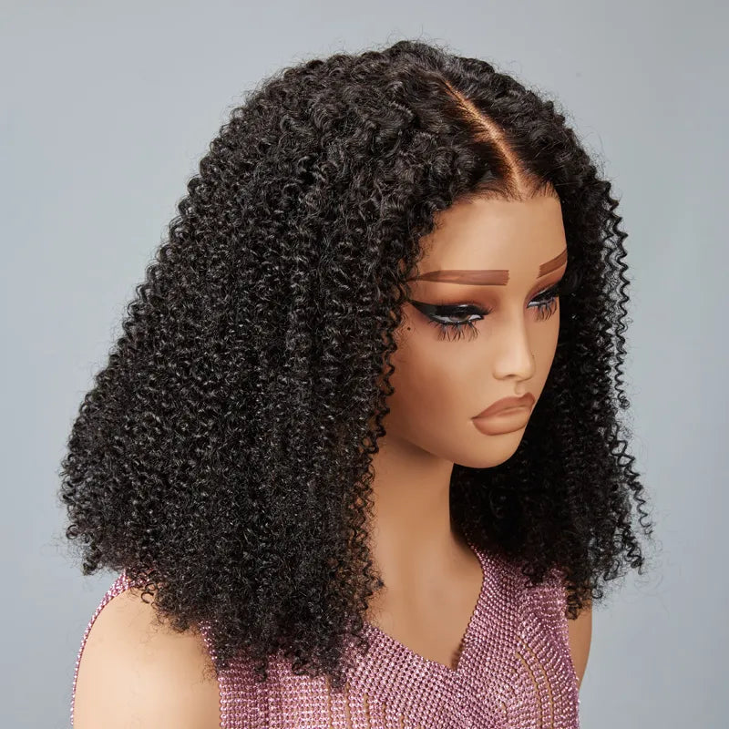 9x6 Glueless Rebondissant Bob Kinky Curly Perruque Sans Colle 3s Wear Go