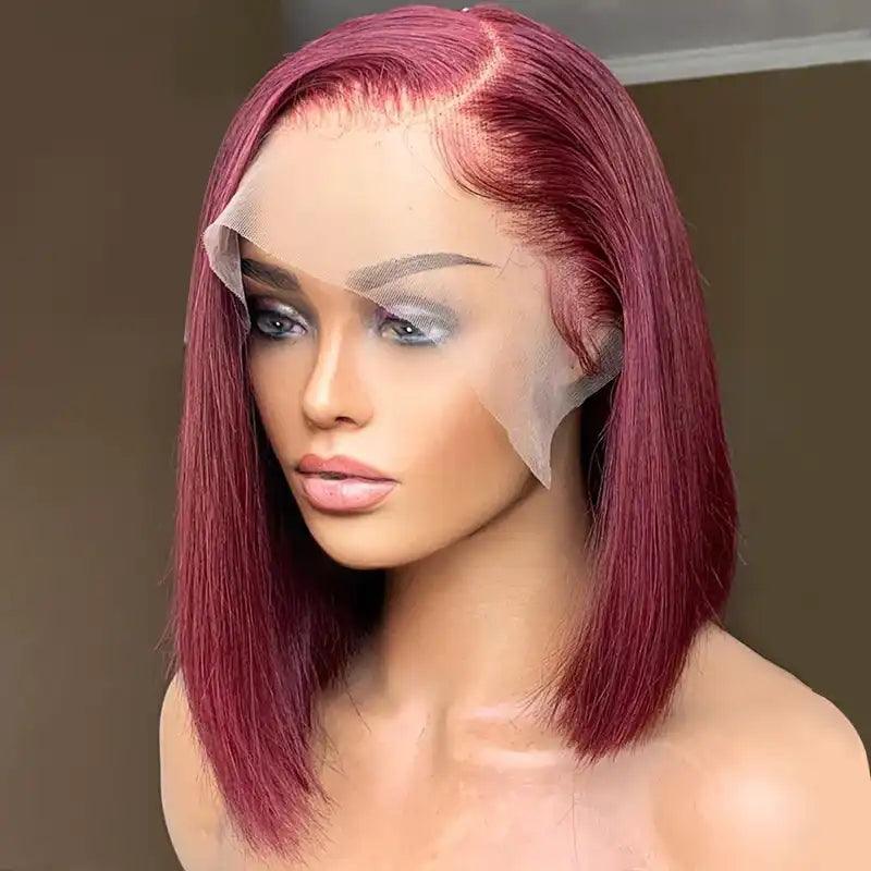 99J Bob Perruques Cheveux Humains Straight Brésiliens - hjweavebeauty