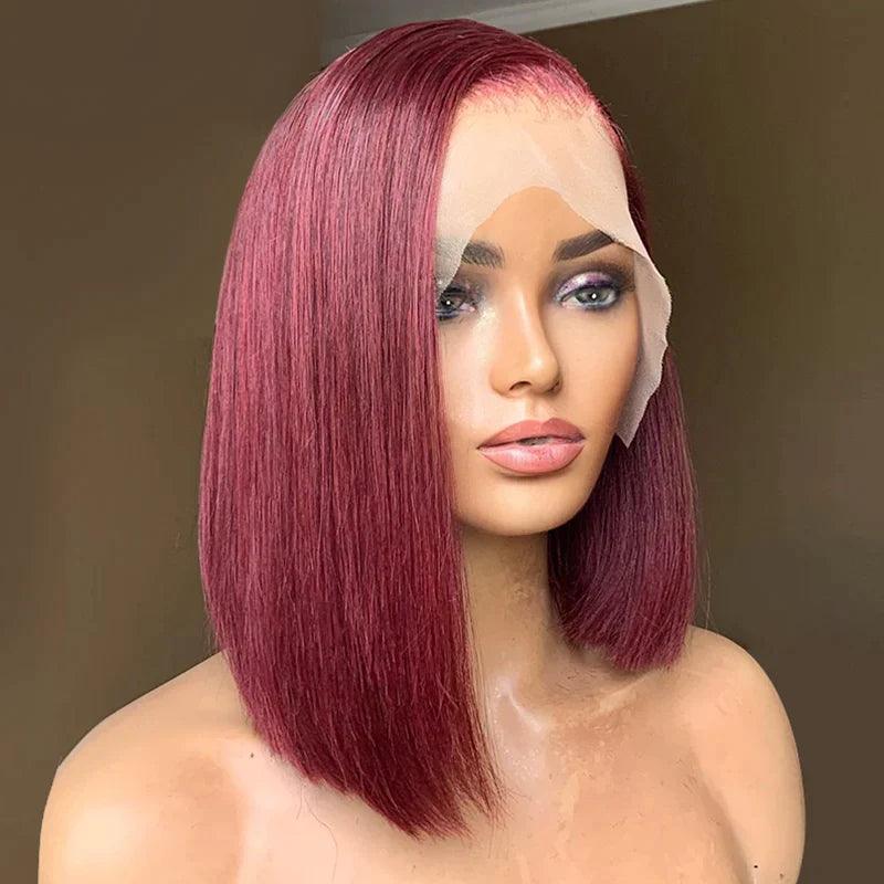 99J Bob Perruques Cheveux Humains Straight Brésiliens - hjweavebeauty
