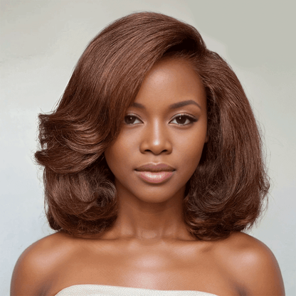 9x6 Couche C Partie Glueless Brun Blond Mixte/Naturel Bob Sans Colle