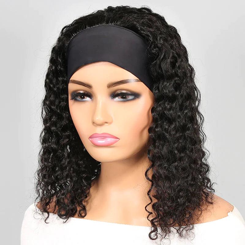 Bandeau Perruque Bob Cheveux Humains Brésiliens Bouclé - hjweavebeauty