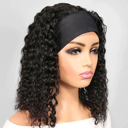 Bandeau Perruque Bob Cheveux Humains Brésiliens Bouclé - hjweavebeauty