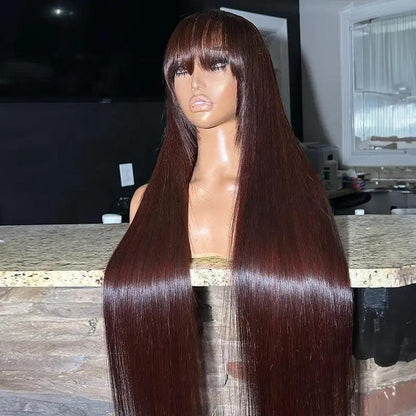 Frange Coloré Perruque Cheveux Humains Brésilien Lisse - hjweavebeauty