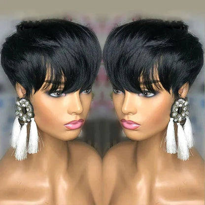 Glueless 3 Couleurs Pixie Perruque Court Naturel Perruque Sans Colle