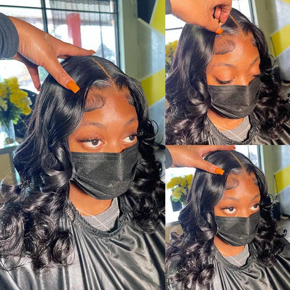 Glueless Bob Perruque Sans Colle Wear Go Cheveux Humains Body Wave - hjweavebeauty
