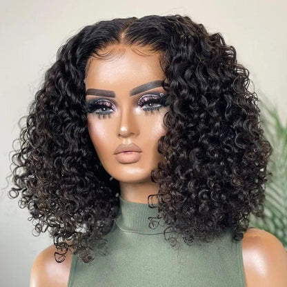 Glueless Bob Perruque Sans Colle Wear Go Cheveux Humains Bouclés - hjweavebeauty