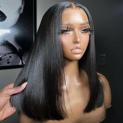 Glueless Bob Perruque Sans Colle Wear Go Cheveux Humains Lisse - hjweavebeauty