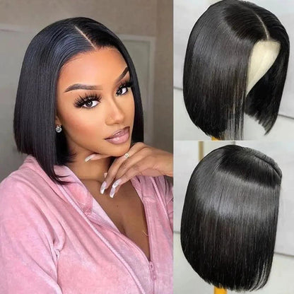 Glueless Bob Perruque Sans Colle Wear Go Cheveux Humains Lisse - hjweavebeauty