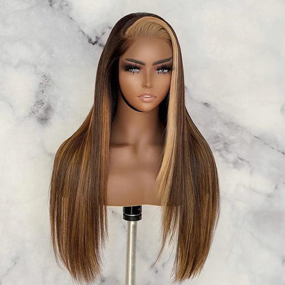 Glueless Perruque Highlight Colorées Cheveux Humains Ombre Brésilien Straight - hjweavebeauty