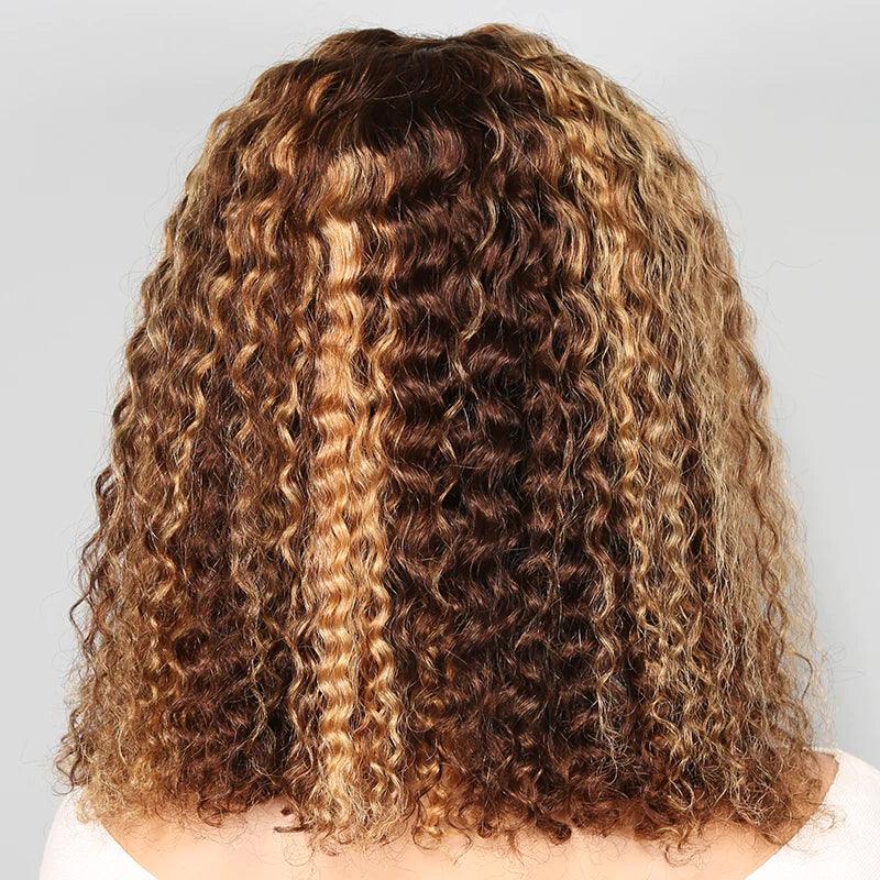 Ombre Bandeau Perruque Bob Cheveux Humains Brésiliens Bouclé - hjweavebeauty