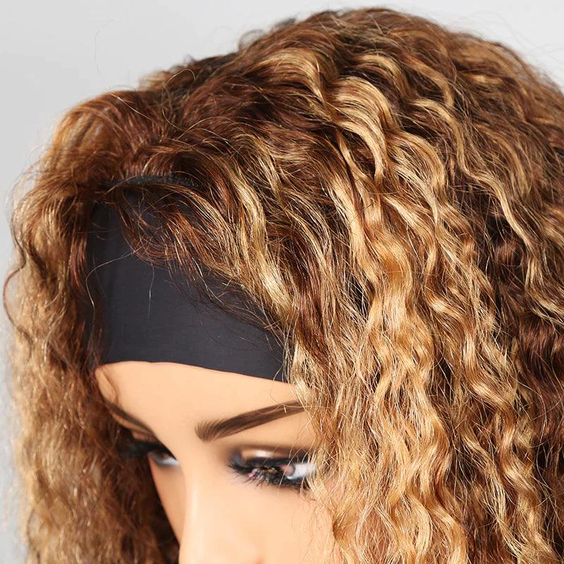 Ombre Bandeau Perruque Bob Cheveux Humains Brésiliens Bouclé - hjweavebeauty