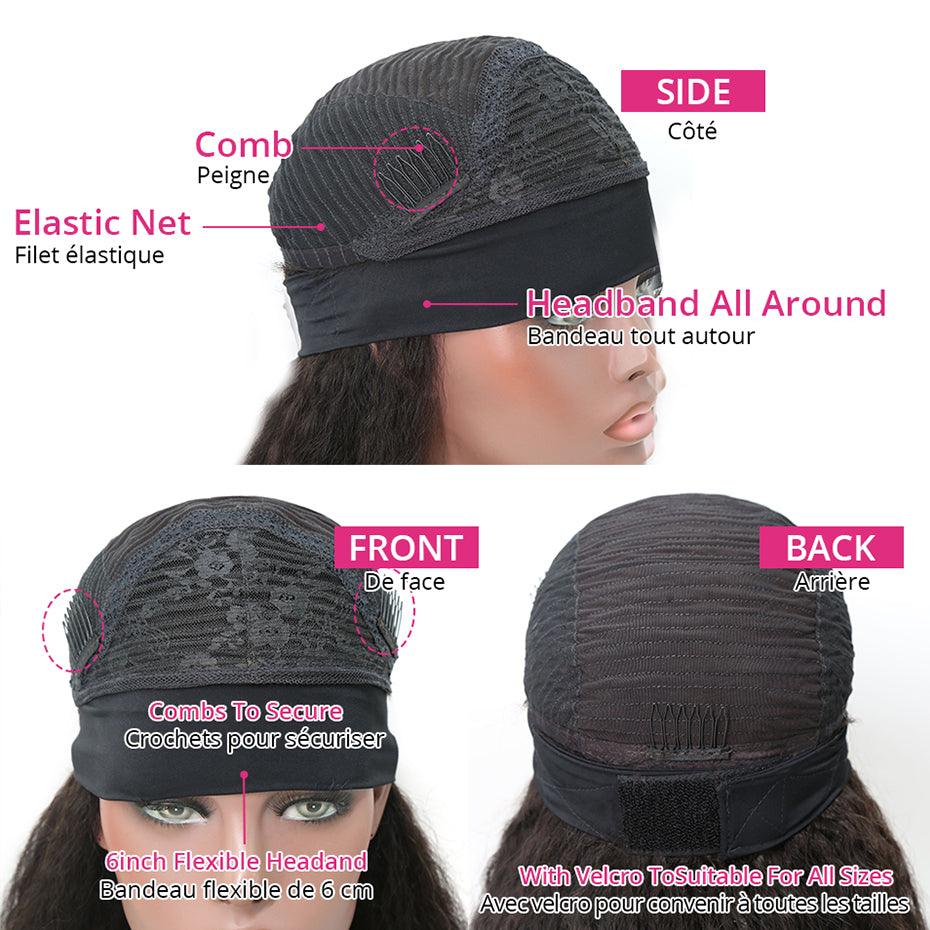 Ombre Bandeau Perruque Bob Cheveux Humains Brésiliens Bouclé - hjweavebeauty