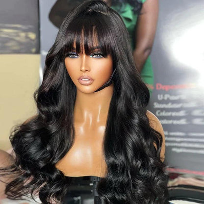 Perruque à Frange Cheveux Humains Brésilien Body Wave Tissage - hjweavebeauty