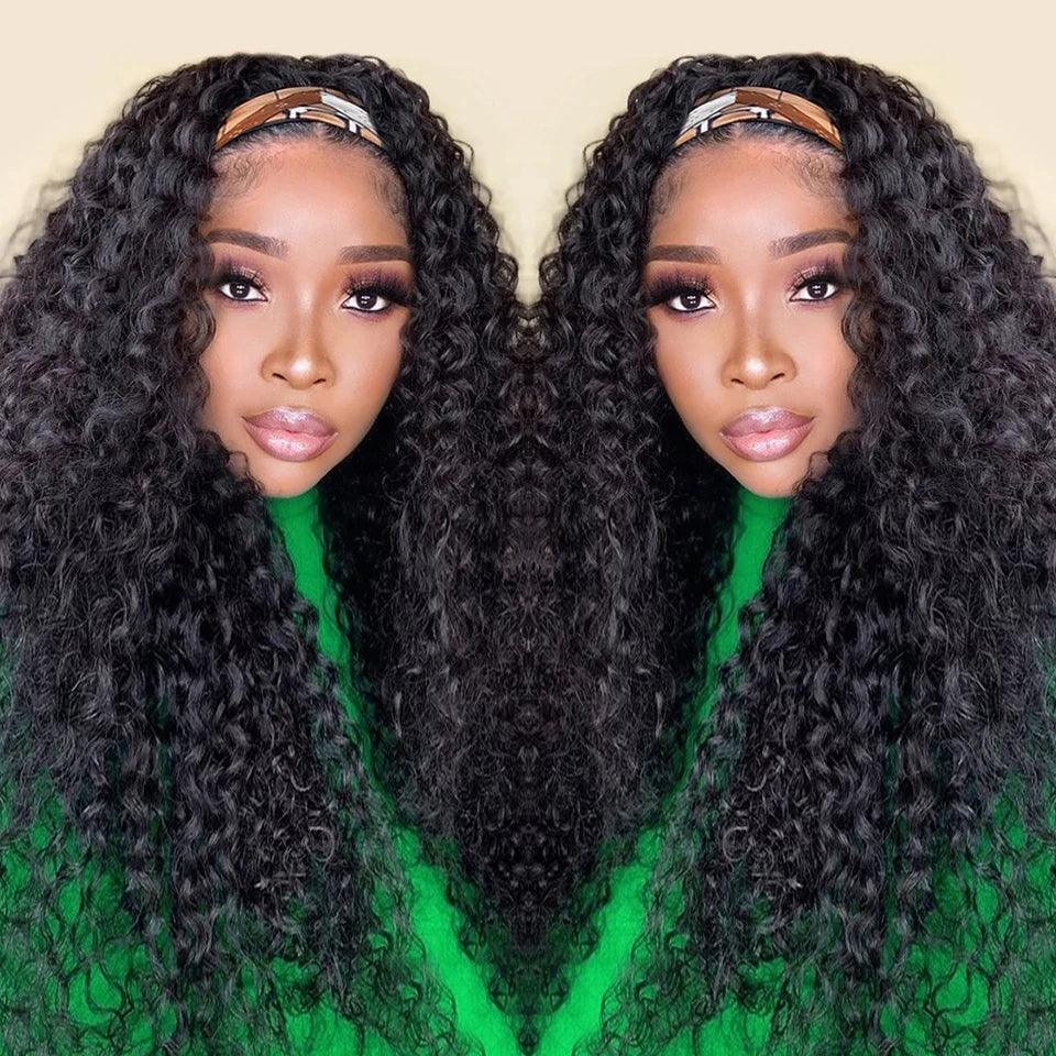 Perruque Bandeau Cheveux Humains Brésiliens Deep Curly - hjweavebeauty