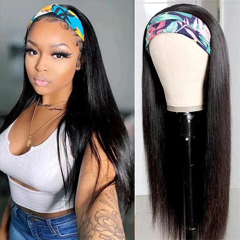 Perruque Bandeau Cheveux Humains Brésiliens Straight - hjweavebeauty