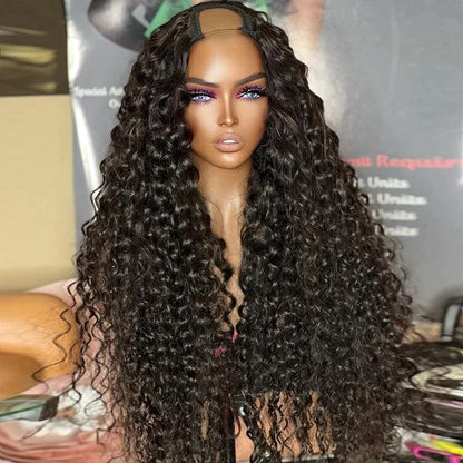 Perruque brésilienne U part bouclé cheveux humains - hjweavebeauty