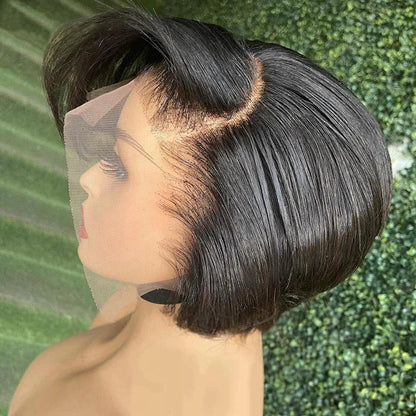 Perruque Coupe Pixie Courte Et Bon Marché Perruques Cheveux Humains Straight - hjweavebeauty