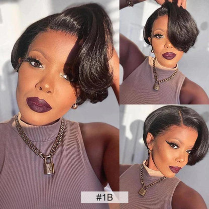 Perruque Coupe Pixie Courte Et Bon Marché Perruques Cheveux Humains Straight - hjweavebeauty