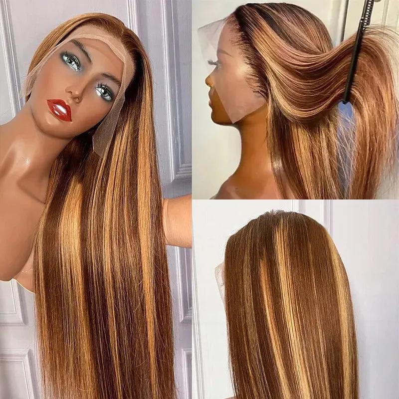 Perruques Colorées En Cheveux Humains Ombre Brésilien Straight - hjweavebeauty