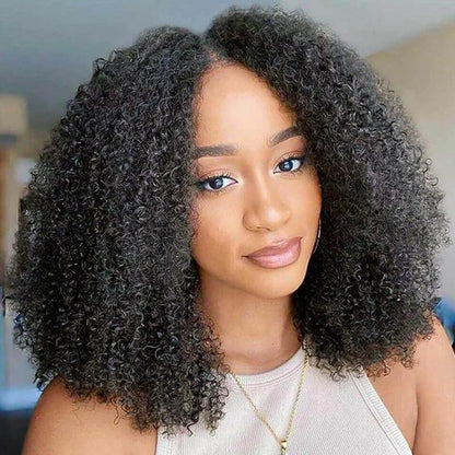 Perruques De Cheveux Humains Bouclés Brésiliens En V - hjweavebeauty