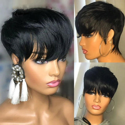 Perruques De Cheveux Humains Pixie Cut Brésiliens Straight - hjweavebeauty