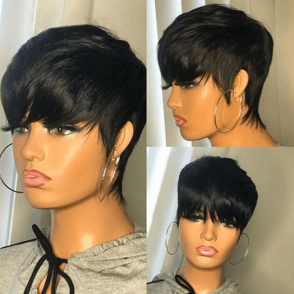 Perruques De Cheveux Humains Pixie Cut Brésiliens Straight - hjweavebeauty
