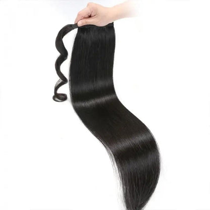 Queue de cheval droite Extension de cheveux humains Queues de cheval hautes - hjweavebeauty