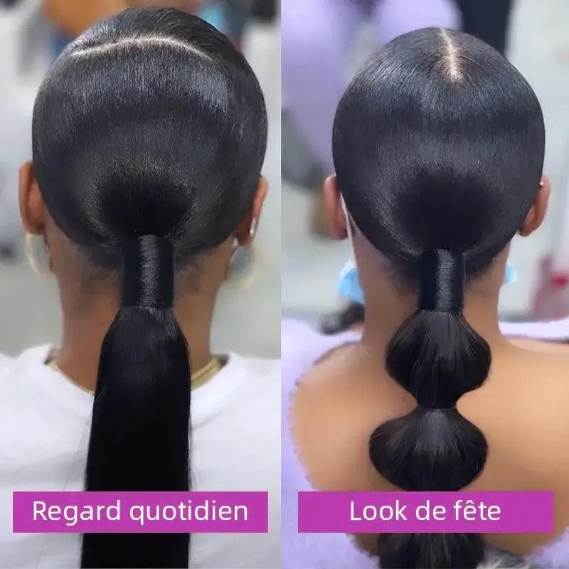Queue de cheval droite Extension de cheveux humains Queues de cheval hautes - hjweavebeauty