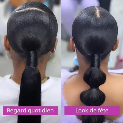 Queue de cheval droite Extension de cheveux humains Queues de cheval hautes - hjweavebeauty